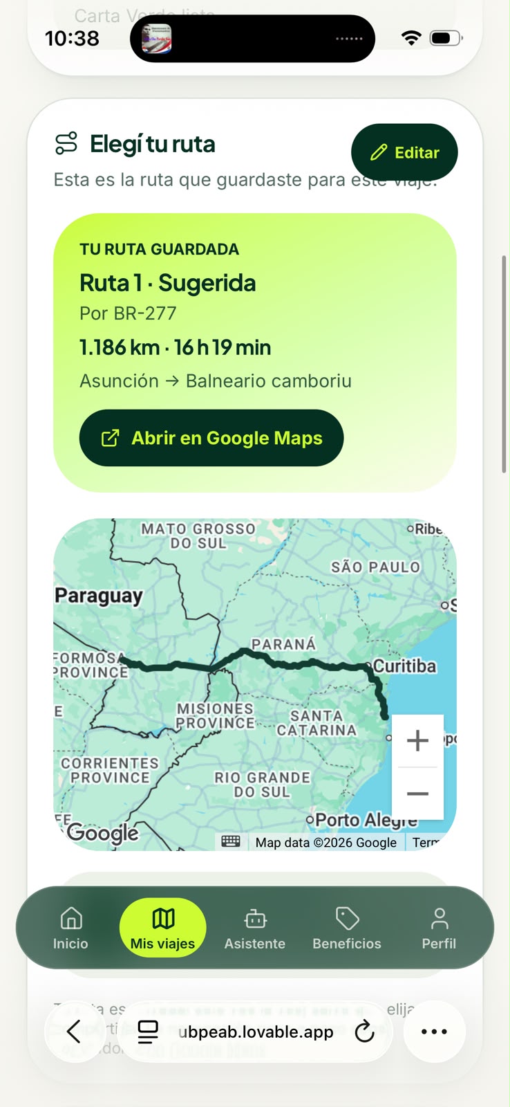 Ruta recomendada por la comunidad de Club PEAB